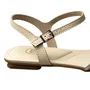 Sandália Molekinha Feminina Creme Fecho Fivela 