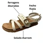 Sandália Molekinha Feminina Infantil Branco Off Fecho Fivela 