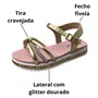 Sandália Molekinha Feminina Infantil Dourada Brilho