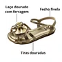 Sandália Molekinha Feminina Infantil Dourado Laço
