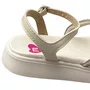 Sandália Molekinha Infantil Feminina Branco Off Tiras Cravejadas 