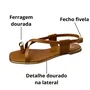 Sandália Offiline Feminina Casca Dourado 
