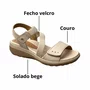 Sandália Pegada Feminino Linho Couro 
