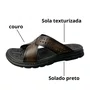 Sandália Pegada Masculina Cravo Couro 