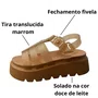 Sandália Petite Jolie Fecimina Doce de Leite Translucida 
