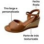 Sandália Piccadilly Feminina Ocre Fecho Fivela 