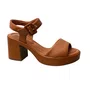 Sandália Piccadilly Feminina Ocre Salto Bloco 
