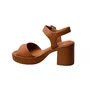 Sandália Piccadilly Feminina Ocre Salto Bloco 