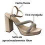 Sandália Ramarim Feminina Off White Tira Cravejada 