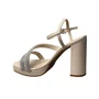 Sandália Ramarim Feminina Off White Tira Cravejada 