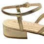 Sandália Ramarim Feminina Ouro Fecho fivela 