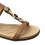 Sandália Rasteira Beira Rio Feminina Camel Pedrarias