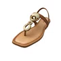 Sandália Rasteira Mississipi Feminina Camel Ferragem Dourada 