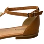Sandália Rasteirinha Mississipi Feminina Camel Ferragem Dourada 
