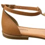 Sandália Rasteirinha Mississipi Feminina Camel Ferragem Dourada 