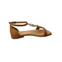 Sandália Rasteirinha Mississipi Feminina Camel Ferragem Dourada 