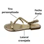 Sandália Rasteirinha Santinelli Feminina Ouro Light Cravejado 