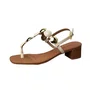 Sandália Santa Lolla Feminina Off White Ferragens Douradas 