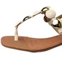 Sandália Santa Lolla Feminina Off White Ferragens Douradas 