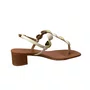Sandália Santa Lolla Feminina Off White Ferragens Douradas 