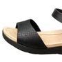 Sandália Softli Feminina Preto Ferragem Dourada 