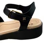 Sandália Softli Feminina Preto Ferragem Dourada 