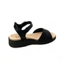 Sandália Softli Feminina Preto Ferragem Dourada 
