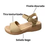 Sandália Softli Feminina Sand Ferragem Dourada 