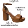 Sandália Via Marte Feminina Banoffee Salto Bloco 