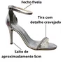 Sandália Via Marte Feminina Prata Tira Cravejada 