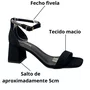 Sandália Via Marte Feminina Preto Salto Bloco 