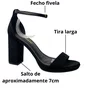 Sandália Via Marte Feminina Preto Salto Bloco 