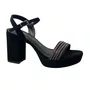 Sandália Via Marte Feminina Preto Tira Cravejada 