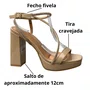 Sandália Vizzano Feminina Bege Tira Cravejada
