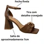 Sandália Vizzano Feminina Capuccino Salto Bloco 