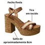Sandália Vizzano Feminina Natural Salto Bloco