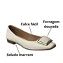 Sapatilha Helena Be Feminina Off White Ferragem Dourada 