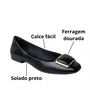 Sapatilha Helena Be Feminina Preto Ferragem Dourada 