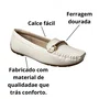 Sapatilha Modare Feminina Branco Off Ferragem Dourada 