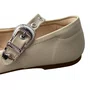 Sapatilha Molekinha Feminina Infantil Off White Fivela Prateada 