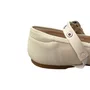 Sapatilha Molekinha Feminina Infantil Off White Fivela Prateada 
