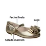 Sapatilha Molekinha Infantil Feminina Dourado Laço 