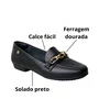 Sapatilha Santinelli Feminina Preto Ferragem Dourada 