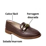 Sapato Beira Rio Feminino Chocolate Ferragem Dourada