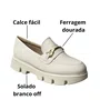 Sapato Modare Feminino Branco Off Ferragem Dourada 