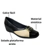 Sapato Piccadilly Feminino Preto Ferragem Dourada 