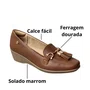 Sapato Santinelli Feminino Caramelo Ferragem Dourada