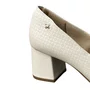 Sapato Softli Feminino Off White Salto Bloco