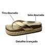 Tamanco Beira Rio Feminino Dourado 
