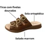 Tamanco Modare Feminino Avelã Fivela Dourada 